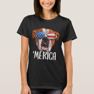 Camiseta Bulldog Británico Inglés Perro 4 De Julio American