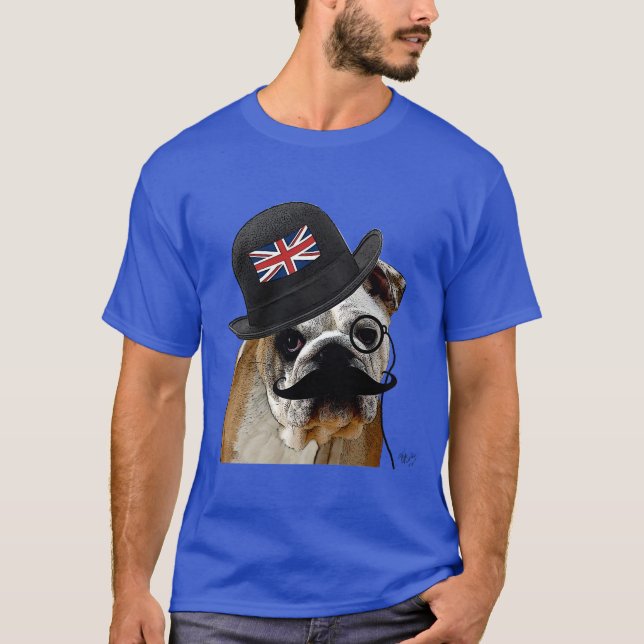 Camiseta Bulldog británico y Gorra Bowler (Anverso)