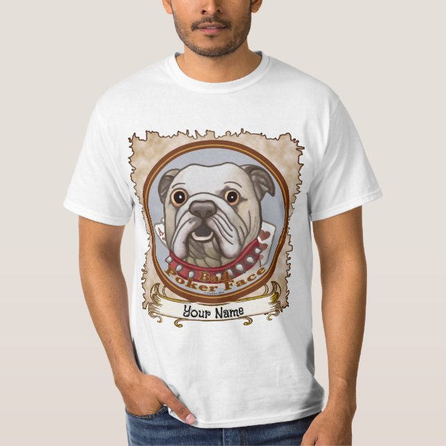Camiseta Bulldog Cara de póquer (Anverso)