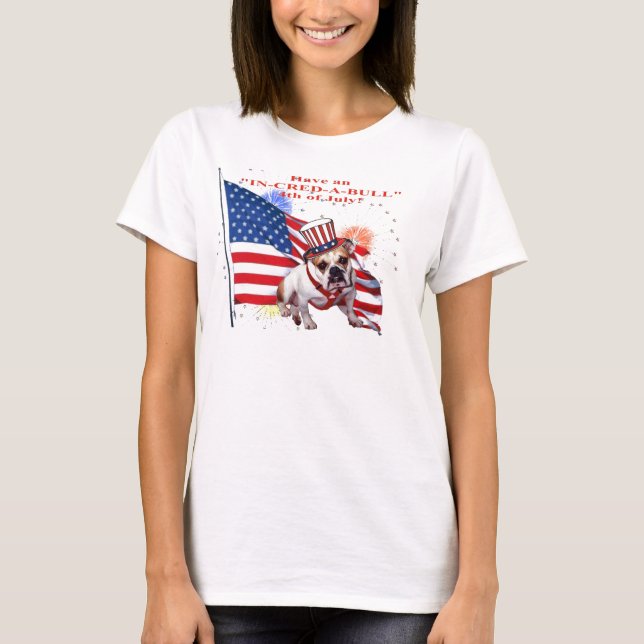 Camiseta Bulldog - celebración del Día de la Independencia (Anverso)