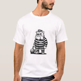 Camiseta Bulldog clásico prisionero con cadena de bola