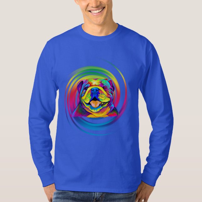 Camiseta Bulldog colorido en diseño (Anverso)