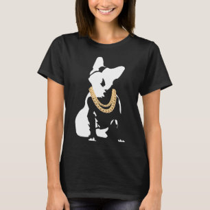 Camiseta Bulldog Con Collar De Oro