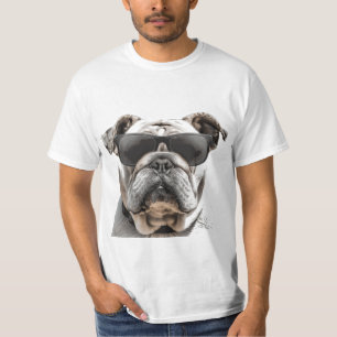 Camiseta Bulldog Con Gafas De Sol