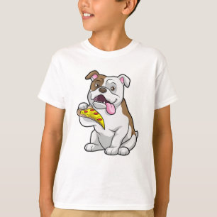 Camiseta Bulldog con pedazo de pizza