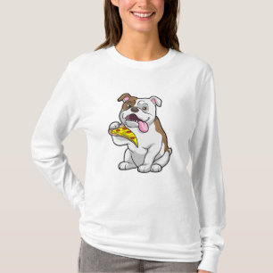Camiseta Bulldog con pedazo de pizza