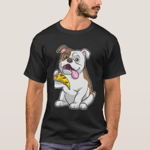 Camiseta Bulldog con pedazo de pizza
