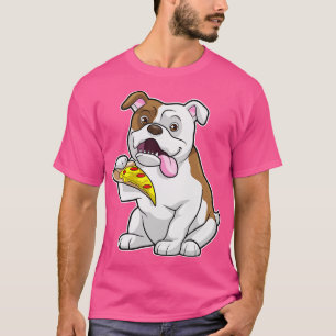 Camiseta Bulldog con pedazo de pizza