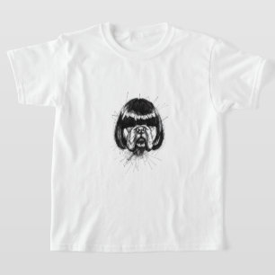 Camiseta Bulldog con peluca (Estilo 4) Arte fino
