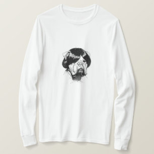 Camiseta Bulldog con peluca (Estilo 5) Arte fino
