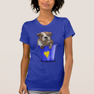 Camiseta Bulldog Cubo De Amor Azul