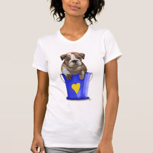 Camiseta Bulldog Cubo De Amor Azul