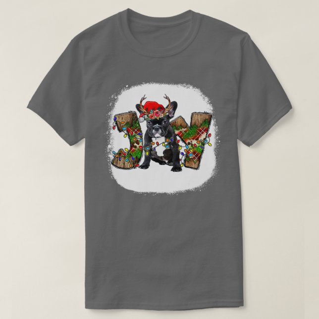 Camiseta Bulldog de alegría ilumina Santa Bull Terrier Dog  (Diseño del anverso)