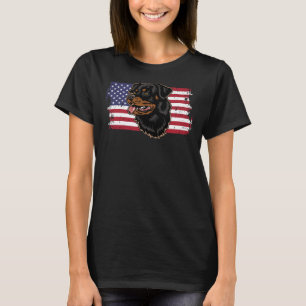 Camiseta Bulldog de Bandera Americana Rottweiler Dog