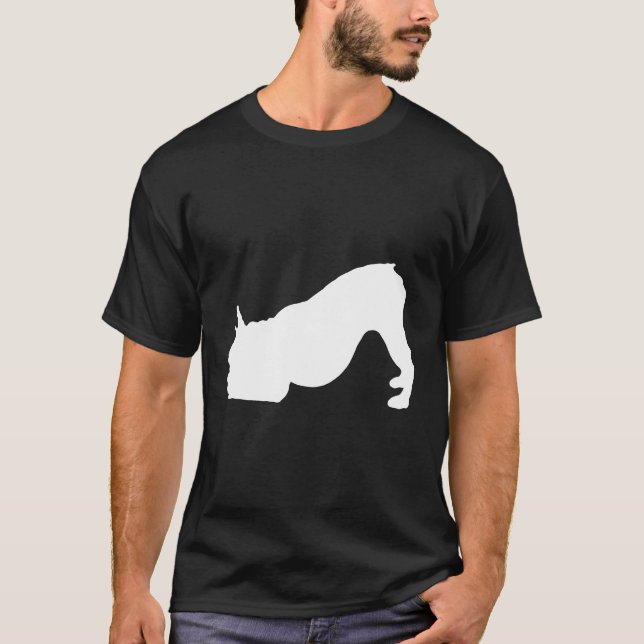 Camiseta Bulldog de Bulldog francés Yoga Perro abajo (Anverso)