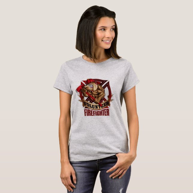 Camiseta Bulldog de FireFighter voluntario (Anverso completo)