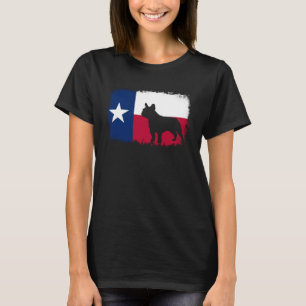 Camiseta Bulldog de franceses con bandera texana del bulldo