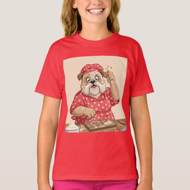 Camiseta Bulldog de la abuela haciendo galletas de Natasha  (Anverso)