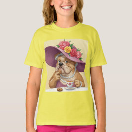 Camiseta Bulldog de la abuela y Fiesta de té por Natasha Us