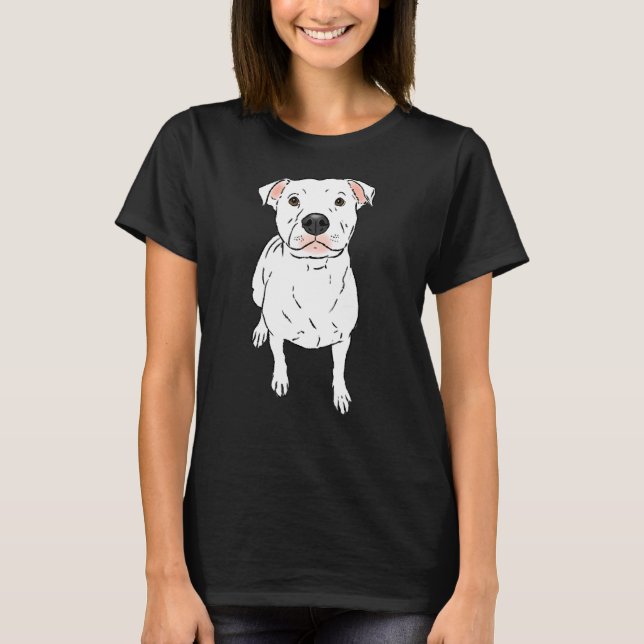 Camiseta Bulldog de la mina de toro blanco Pittie (Anverso)