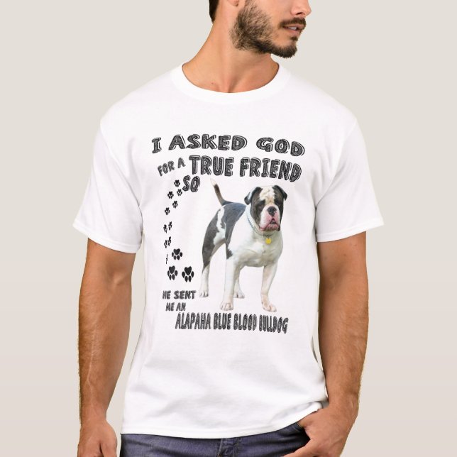 Camiseta Bulldog De La Sangre Azul Alapaha Cita A Mamá Papá (Anverso)