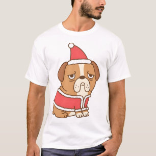 Camiseta Bulldog De Mopaje En El Equipo De Santa Claus