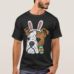 Camiseta Bulldog de Pascua Inglés Bunny Dog Lover Dueño Hom