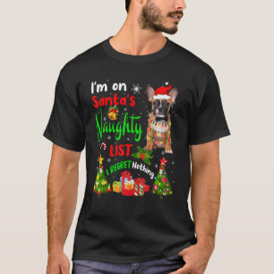 Camiseta Bulldog de Santa Francesa Estoy en la lista de tra