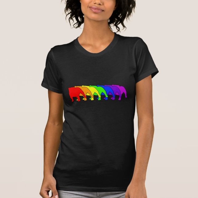 Camiseta Bulldog del arco iris (Anverso)