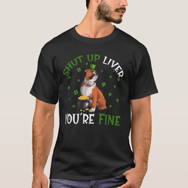 Camiseta Bulldog del Día de San Patricio Cállate la vida, e (Anverso)