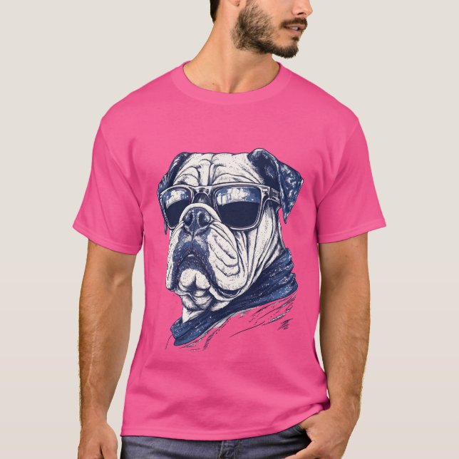 Camiseta Bulldog del Día del Juego - Diseño de mascota fier (Anverso)