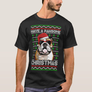 Camiseta Bulldog Dog Funny Pawsome Christmas