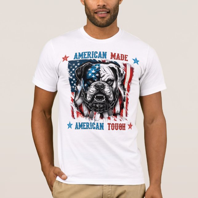 Camiseta Bulldog duro estadounidense hecho estadounidense (Anverso)