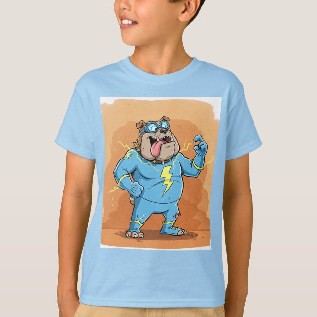 Camiseta Bulldog - Electroshock, por Natasha Us (Anverso)