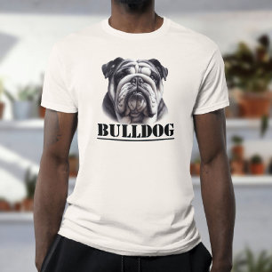 Camiseta Bulldog en blanco y negro