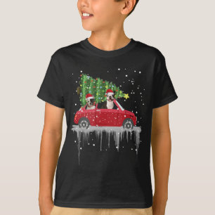 Camiseta Bulldog en Camión Rojo Navidad Feliz Navidad