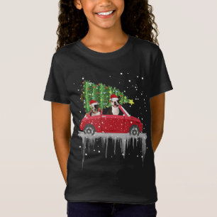 Camiseta Bulldog en Camión Rojo Navidad Feliz Navidad