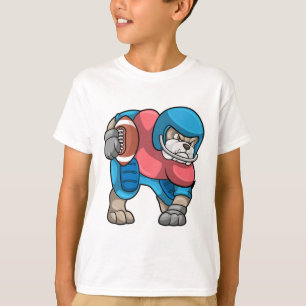 Camiseta Bulldog en deportes con fútbol y casco