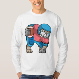 Camiseta Bulldog en deportes con fútbol y casco
