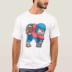 Camiseta Bulldog en deportes con fútbol y casco