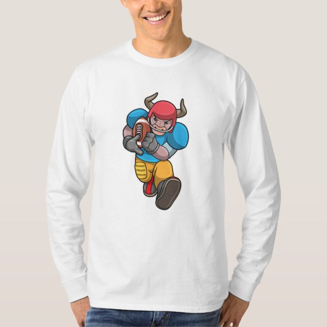 Camiseta Bulldog en deportes con fútbol y casco (Anverso)