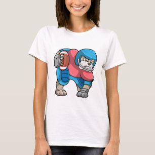 Camiseta Bulldog en deportes con fútbol y casco