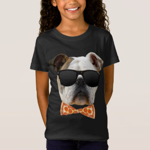 Camiseta Bulldog en gafas de sol y canto de remolino de piz