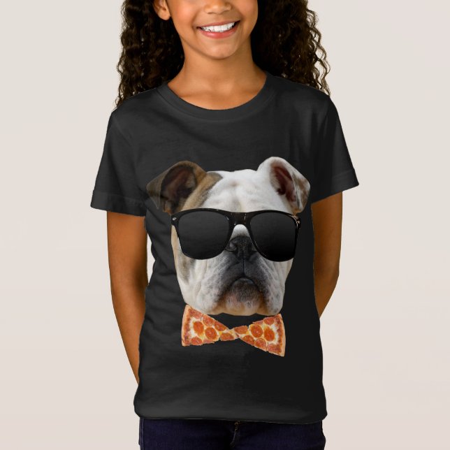 Camiseta Bulldog en gafas de sol y canto de remolino de piz (Anverso)