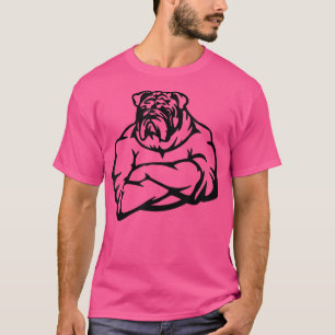 Camiseta Bulldog Enfrentado A Los Brazos Fuertes Cruzando L