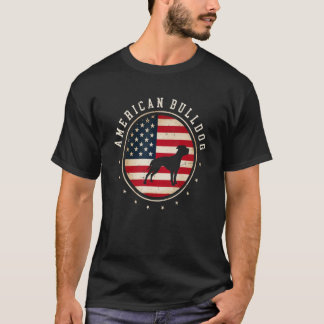 Camiseta Bulldog Estadounidense Bandera Estadounidense 4 de