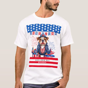 Camiseta Bulldog Feliz 4 De Julio Día De La Independencia D