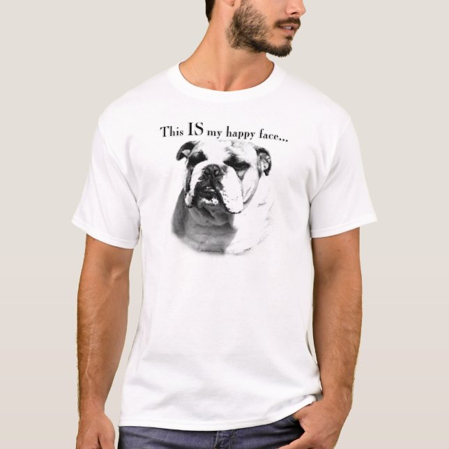 Camiseta Bulldog Feliz Cara (Anverso)