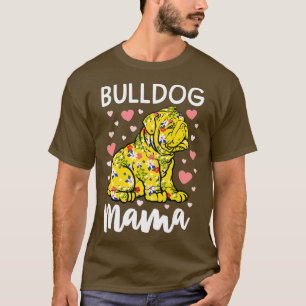 Camiseta Bulldog floral Mamá Bulldog inglés regalos que hac