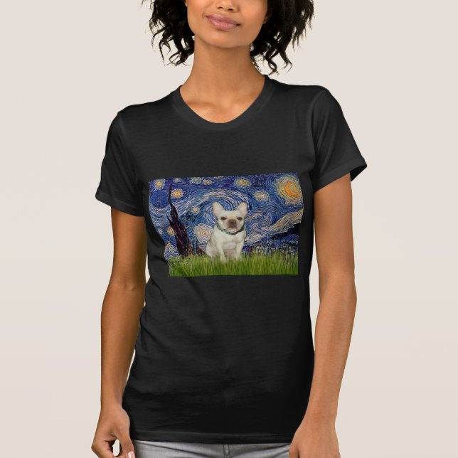 Camiseta Bulldog francés 1 - Noche estrellada (Anverso)
